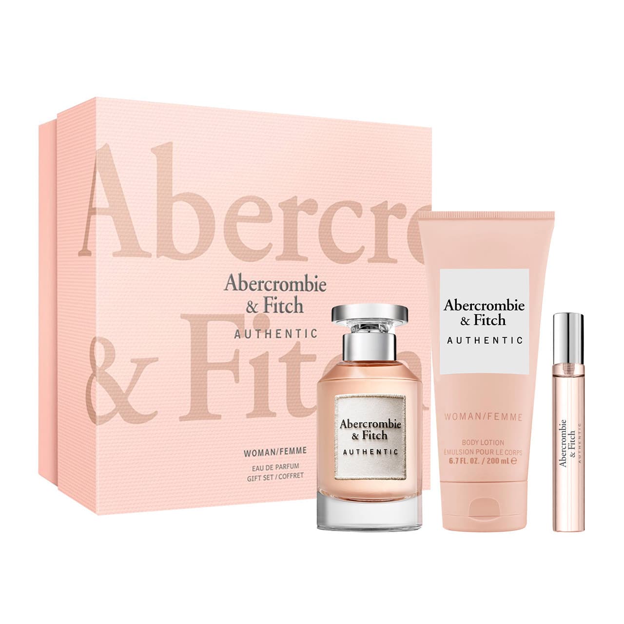 Abercrombie & Fitch Authentic EDP Set 3 Piezas Mujer (EDP 100ml + Mini EDP 15ml + Loción Corporal 200ml)