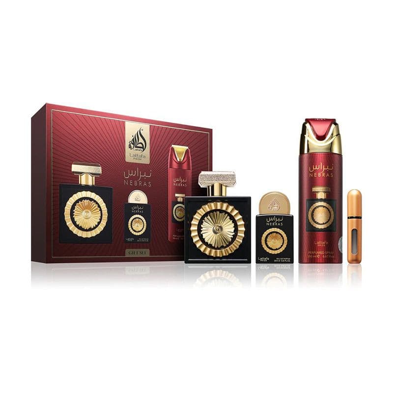 Lattafa Pride Nebras EDP Set 3 Piezas Unisex (EDP 100ml + Perfumed Body Spray 200ml + EDP 20ml)